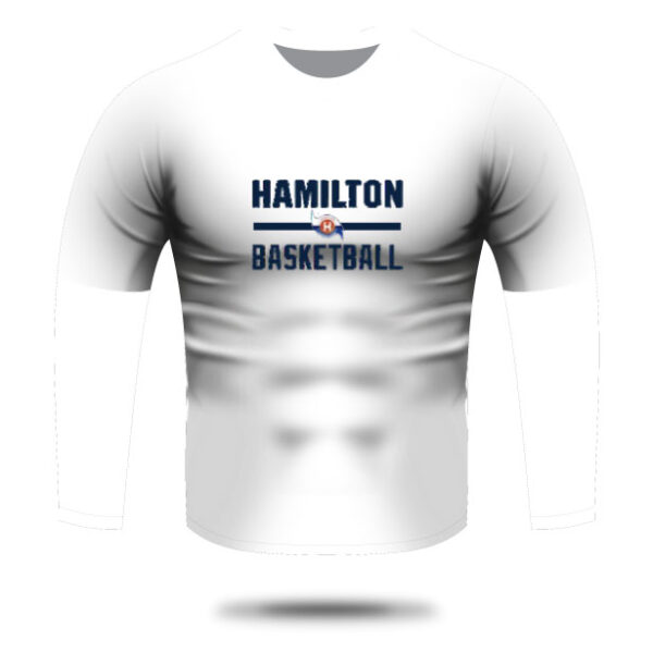 HAMILTON BASKETBALL COTTON TSHIRT WHITE (LONG SLEEVE) FRONT